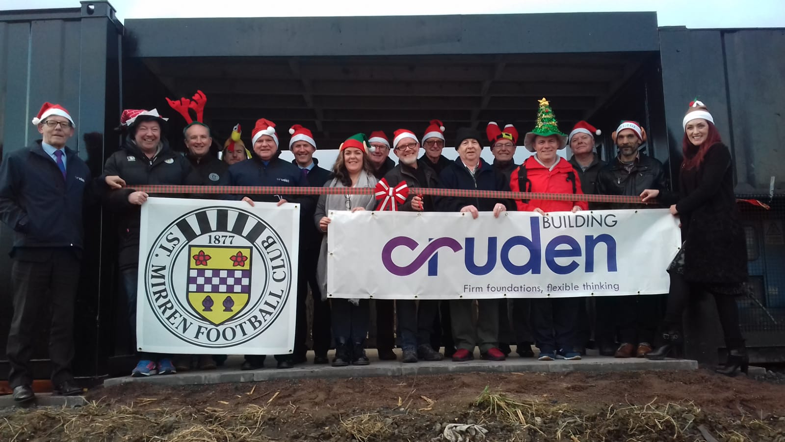 Representatives from CBRL, the Star Project and St Mirren Community Trust with members of the Men's Shed