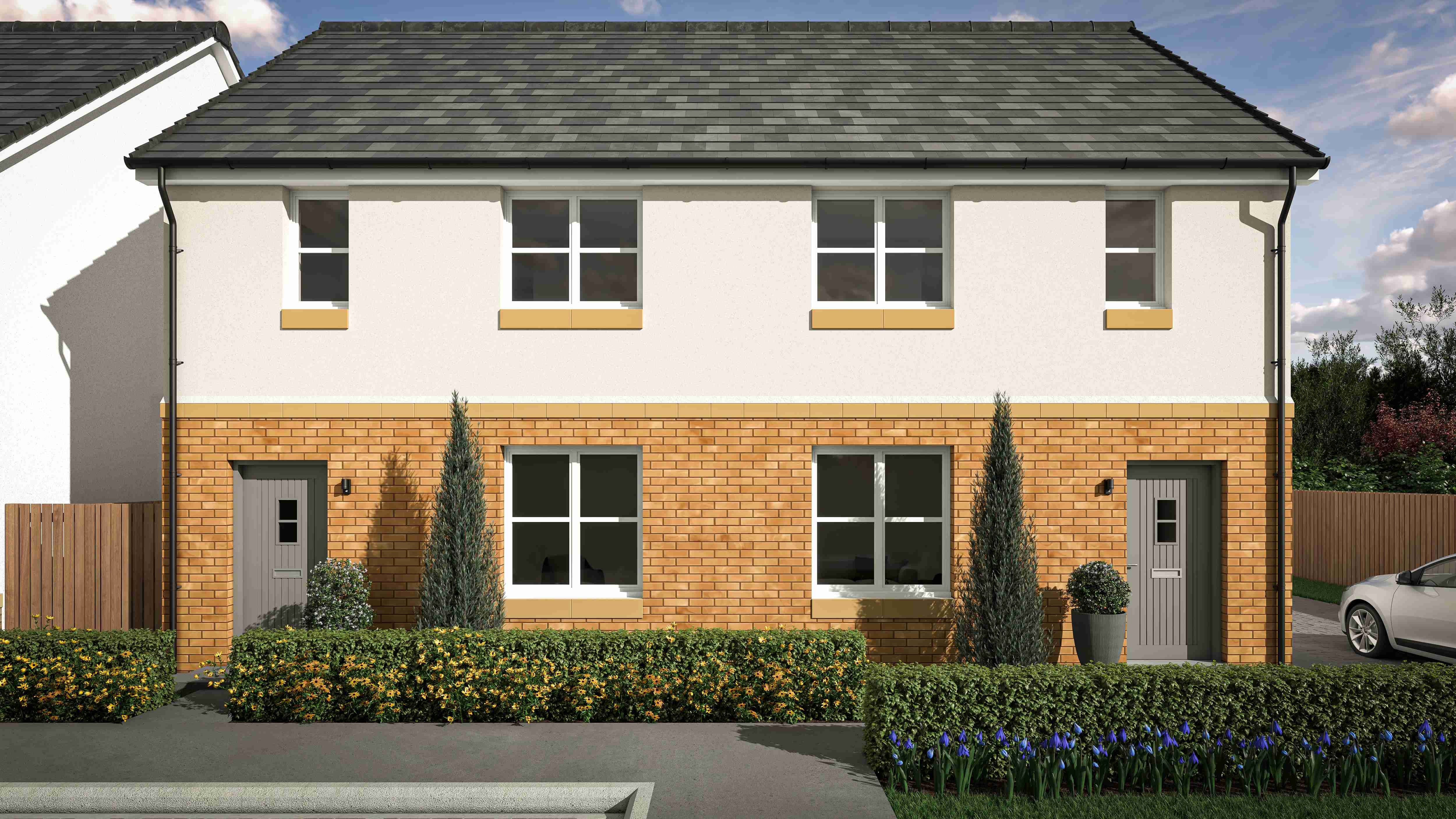 CGI of typical 3 bed semi house type