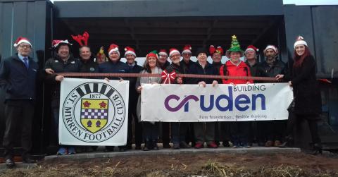 Representatives from CBRL, the Star Project and St Mirren Community Trust with members of the Men's Shed