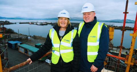 Marilyn Beveridge vice-chair of the River Clyde Homes Board and Allan Callaghan, Managing Director of Cruden Building 