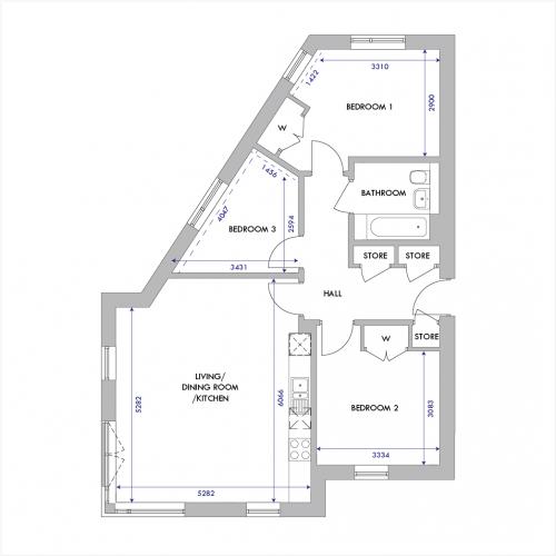 Lochside apartment type floorplan