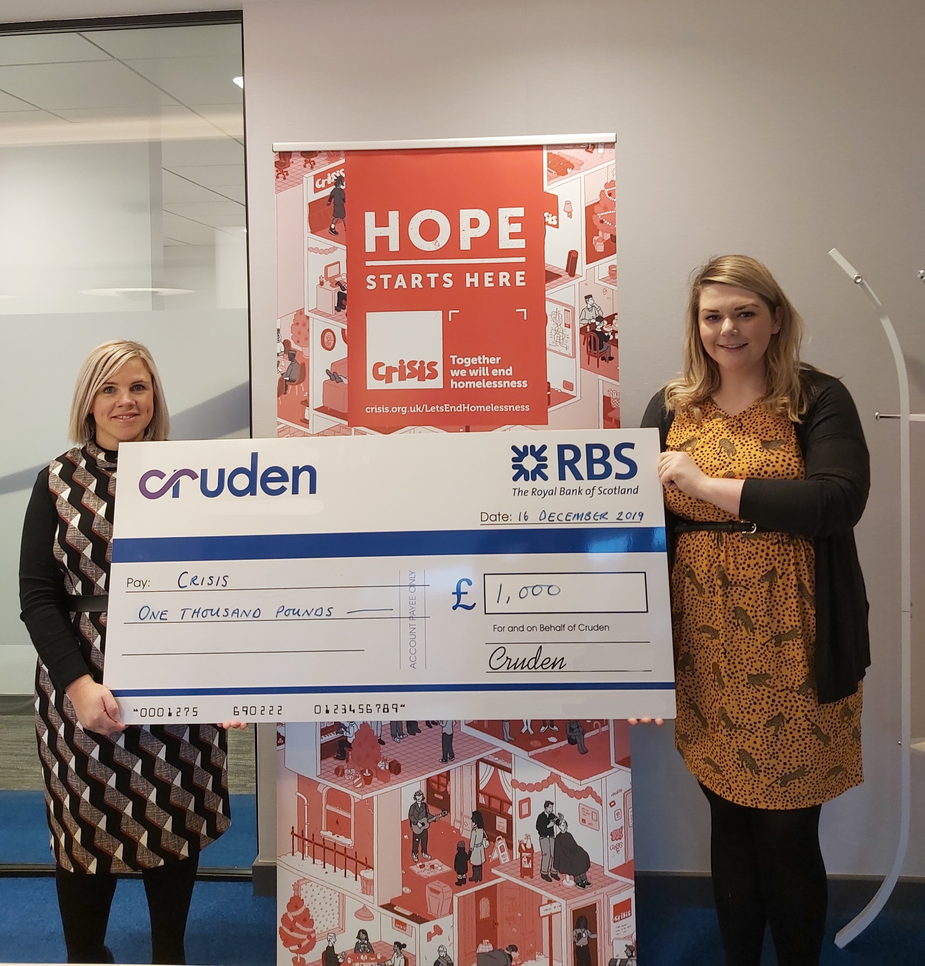 Cruden Group donation to Crisis 