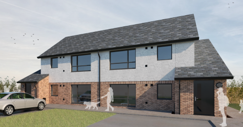 CGI of new affordable housing development in Larkhall 